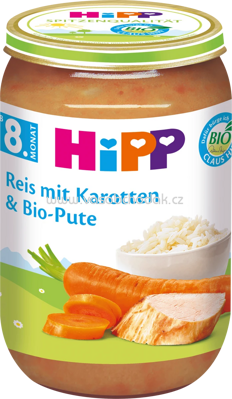 Hipp Reis mit Karotten & Bio-Pute, ab 8. Monat, 220g