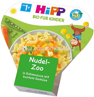 Hipp Kinderteller Wilder Nudel Zoo in Rahmsauce mit Buntem Gemüse, ab 1 Jahr, 250g
