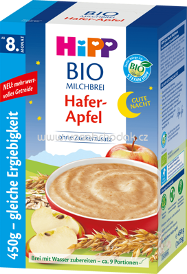 Hipp Bio-Milchbrei Gute Nacht Hafer Apfel ab 8. Monat, 0,45 kg