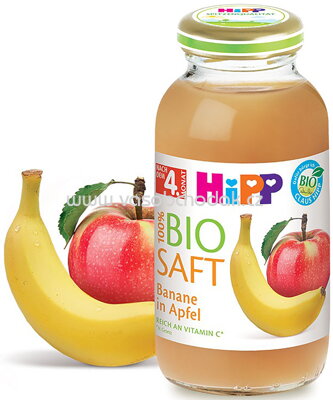 Hipp Saft 100% Bio-Saft Banane in Apfel nach dem 4. Monat, 200 ml