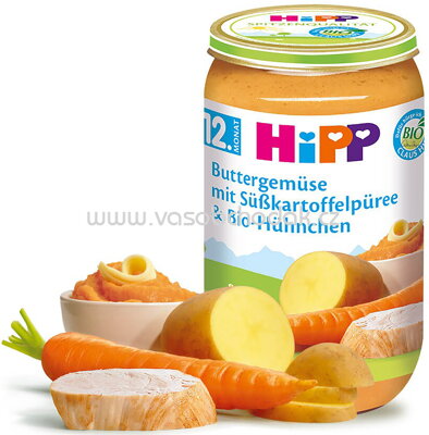 Hipp Buttergemüse mit Süßkartoffelpüree & Bio-Hühnchen ab 12. Monat, 250 g