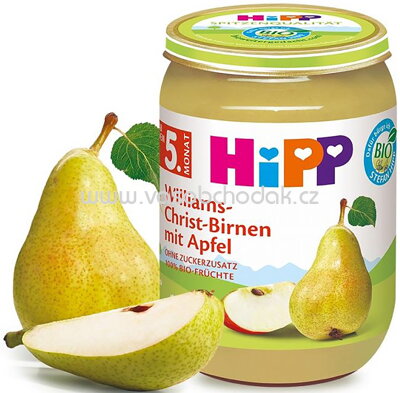 Hipp Williams-Christ-Birnen mit Apfel, nach dem 5. Monat, 190 g