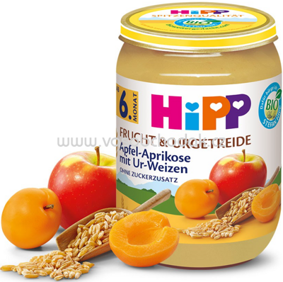 Hipp Frucht & Urgetreide Apfel-Aprikose mit Ur-Weizen, ab 6. Monat, 190g