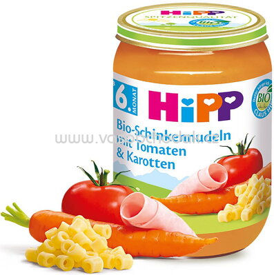 Hipp Bio-Schinkennudeln mit Tomaten & Karotten ab 6. Monat, 190 g