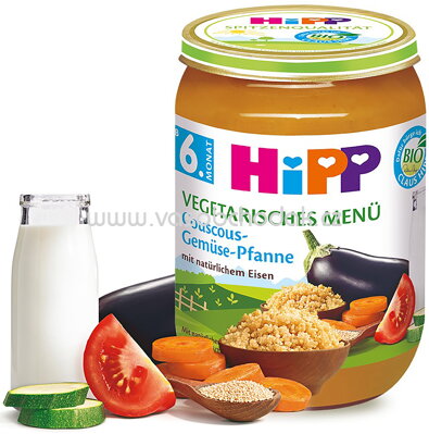 Hipp Vegetarisches Menü Couscous-Gemüse-Pfanne ab 6. Monat, 190 g