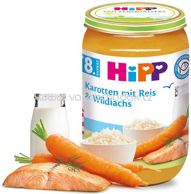 Hipp Karotten mit Reis & Wildlachs ab 8. Monat, 220 g