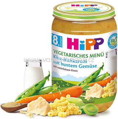 Hipp Vegetarisches Menü Käse-Makkaroni mit buntem Gemüse ab 8. Monat, 220 g