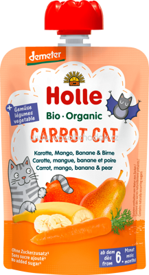 Holle baby food Quetschbeutel Carrot Cat, Karotte, Mango, Banane & Birne, ab 6 Monaten, 100g