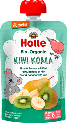 Holle baby food Quetschbeutel Kiwi Koala, Birne & Banane mit Kiwi, ab 8 Monaten, 100g