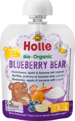 Holle baby food Quetschbeutel Blueberry Bear mit Joghurt, ab 8. Monaten, 85g