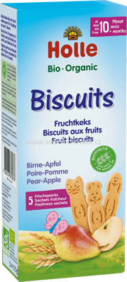 Holle baby food Fruchtkeks Birne-Apfel Biscuits, ab 10. Monat, 125g