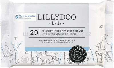 Lillydoo Feuchttücher Kinder Gesicht & Hände, 20 St