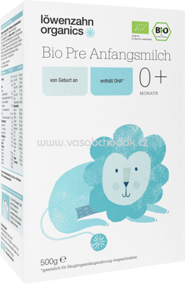 Löwenzahn Organics Bio Pre Anfangsmilch, von Geburt an, 500g