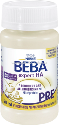 Nestlé BEBA Anfangsmilch Expert HA PRE, trinkfertig, von Geburt an, 32x90ml, 2,88l