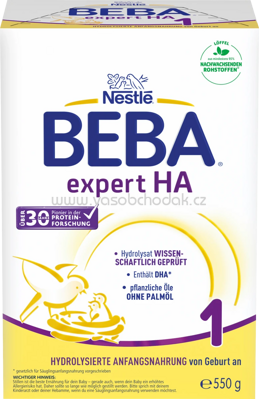 Nestlé BEBA Anfangsmilch Expert HA1, von Geburt an, 550g