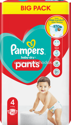 Pampers Baby Pants Baby Dry Gr.4 Maxi, 9-15 kg, Big Pack, 62 St