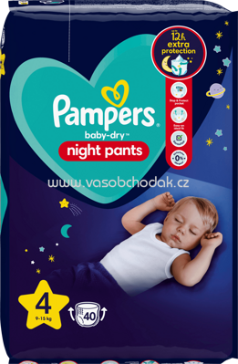 Pampers Baby Pants Night Baby Dry Gr.4 Maxi, 9-15 kg, 40 St