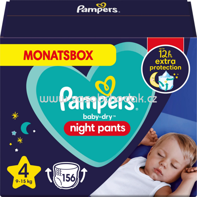 Pampers Baby Pants Night Baby Dry Gr.4 Maxi, 9-15 kg, Monatsbox, 156 St