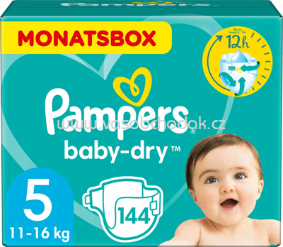 Pampers Windeln Baby Dry Gr. 5 Junior, 11-16 kg, Monatsbox, 144 St