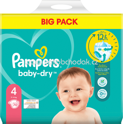 Pampers Windeln Baby Dry Gr.4 Maxi, 9-14 kg, Big Pack, 70 St