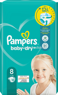 Pampers Windeln Baby Dry Gr.8 Extra Large, 17+ kg, 18 St