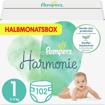 Pampers Windeln Harmonie Gr.1 Newborn, 2-5 kg, Monatsbox, 102 St