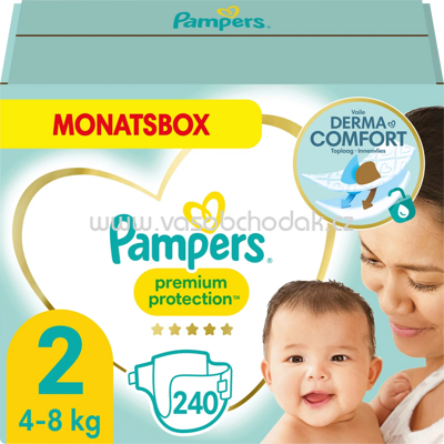 Pampers Windeln Premium Protection New Baby Gr. 2 Mini, 4-8 kg, Monatsbox, 240 St