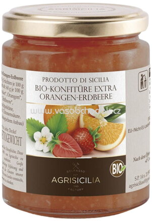 AgriSicilia Konfitüre Extra Orangen Erbeere, 360g