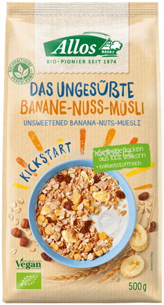 Allos Das Ungesüßte Banane Nuss Müsli, 500g