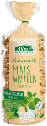 Allos Amaranth Mais Waffeln mit Italienischen Kräutern, 100g