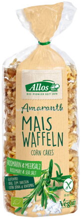 Allos Amaranth Mais Waffeln mit Rosmarin und Meersalz, 100g, 100g