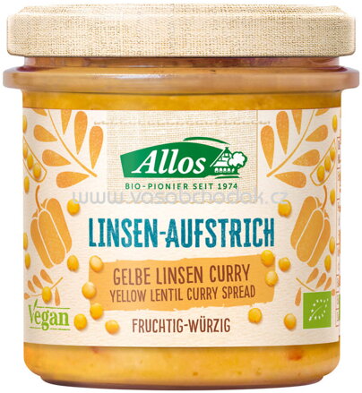 Allos Linsen Aufstrich Gelbe Linse Curry, 140g