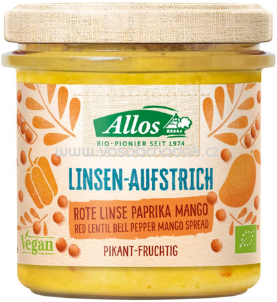 Allos Linsen Aufstrich Rote Linse Paprika Mango, 140g