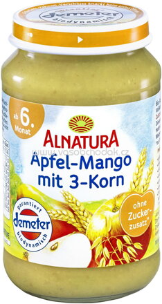 Alnatura Apfel-Mango mit 3-Korn, ab 6. Monat, 190g