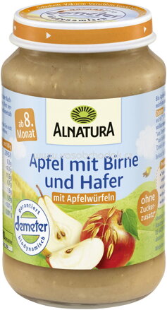 Alnatura Apfel mit Birne und Hafer, ab 8. Monat, 190g