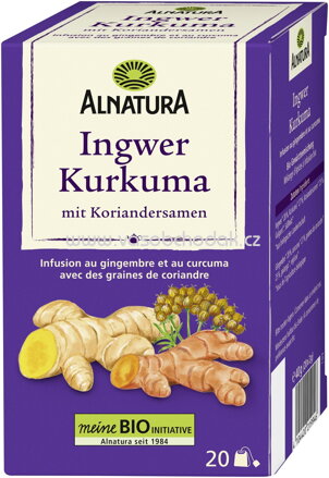 Alnatura Ingwer Kurkuma Tee mit Koriandersamen, 20 Beutel