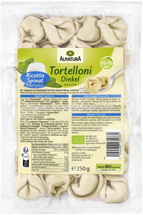 Alnatura Dinkel-Tortelloni Ricotta Spinat, 250g