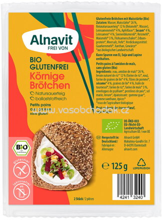 Alnavit Körnige Brötchen, 2 St, 125g