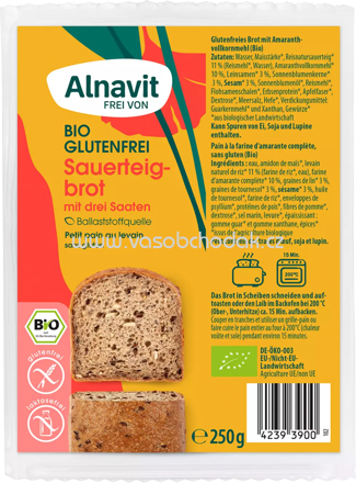 Alnavit Sauerteigbrot mit drei Saaten, 250g
