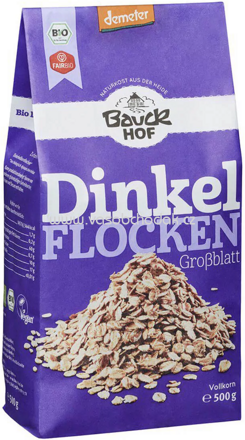 Bauckhof Dinkel Flocken, Großblatt, 500g