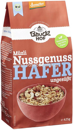 Bauckhof Müzli Nussgenuss Hafer, ungesüßt, 425g