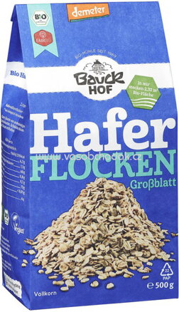 Bauckhof Hafer Flocken, Großblatt, 500g