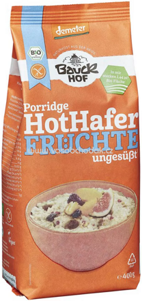 Bauckhof Porridge Hot Hafer Früchte, ungesüßt, glutenfrei, 400g