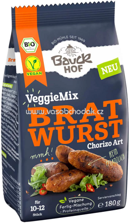 Bauckhof Veggie Mix Bratwurst Chorizo Art, 180g