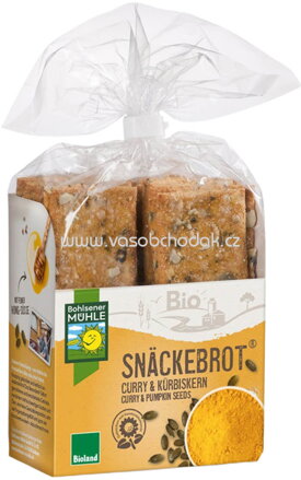 Bohlsener Mühle Snäckbrot Curry und Kürbiskern, 200g