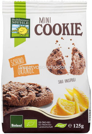 Bohlsener Mühle Mini Cookie Schoko Orange, 125g