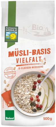 Bohlsener Mühle Müsli Basis Vielfalt 6 Flocken Mischung, 500g