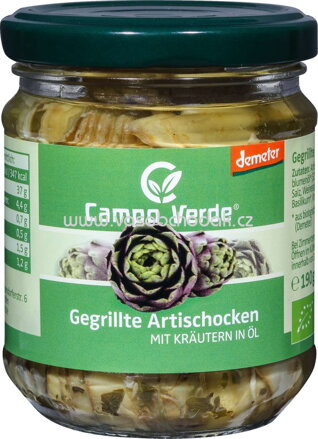 Campo Verde Gegrillte Artischocken mit Kräutern in Öl, 190g