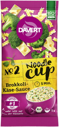 Davert Noodle Cup Brokkoli Käse Sauce, 64g