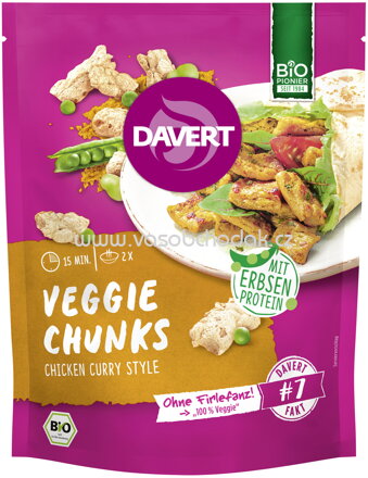 Davert Veggie Chunks Chicken Curry Style, 75g